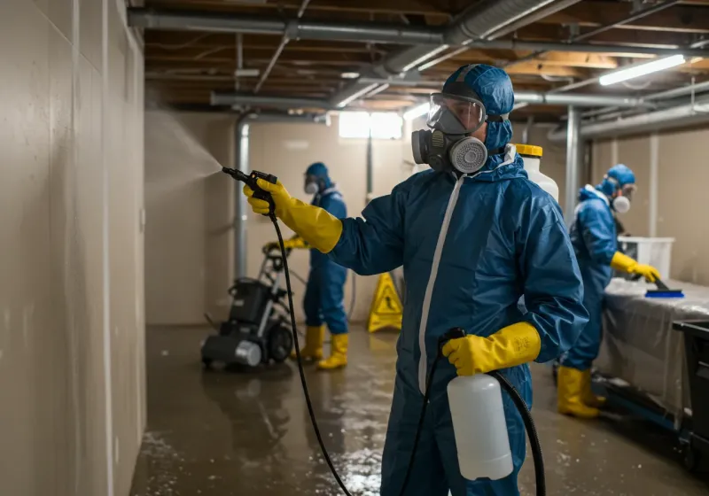 Basement Sanitization and Antimicrobial Treatment process in Mammoth Lakes, CA