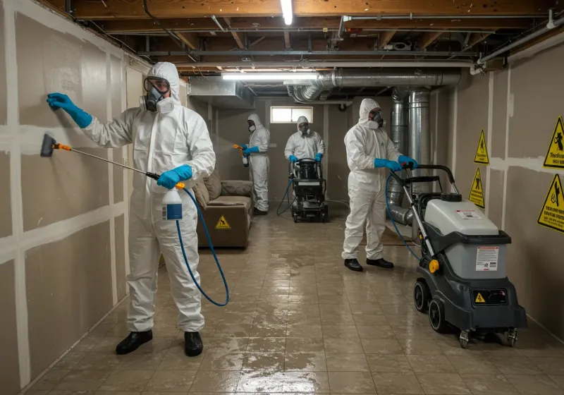 Basement Moisture Removal and Structural Drying process in Mammoth Lakes, CA